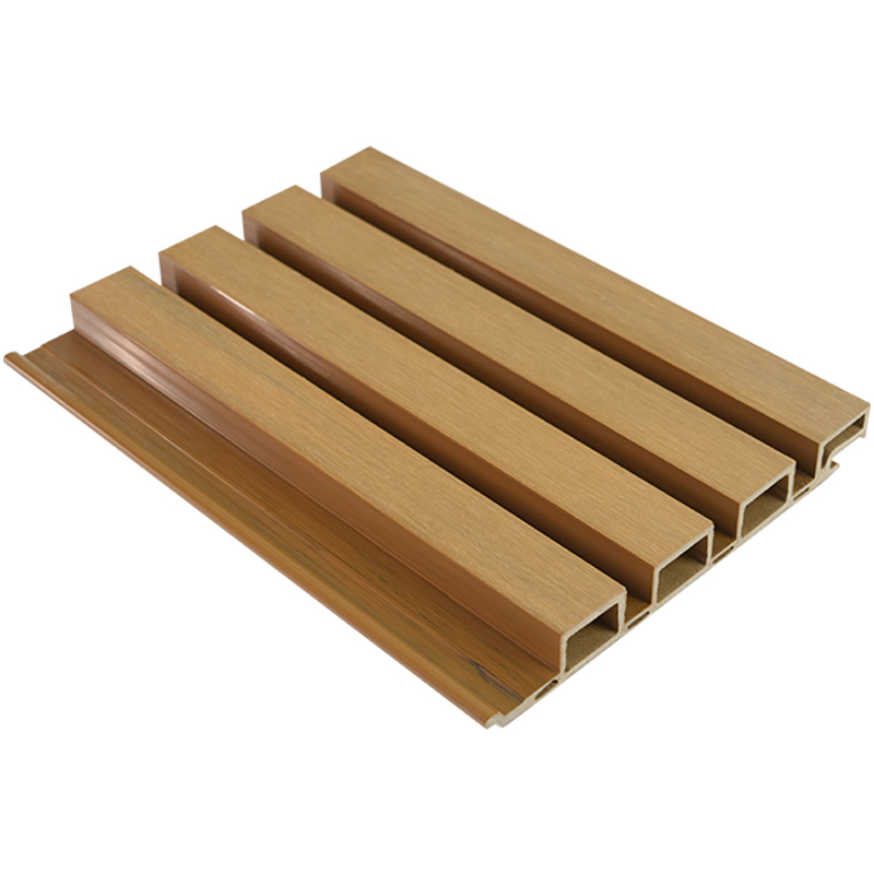 ความกว้าง 219 มม. ความหนา 25 มม. PVC / ASA Co-extruded ผนังไม้พลาสติกคอมโพสิตตกแต่งกระจังหน้า