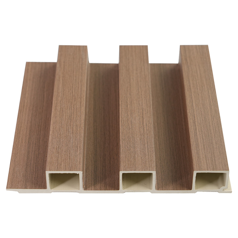 กว้าง 195 มม. หนา 28 มม. ไม้ไผ่ตกแต่งไม้ภายในอาคาร Groove 3D ไม้ - พลาสติกคอมโพสิต PVC Wall Panel