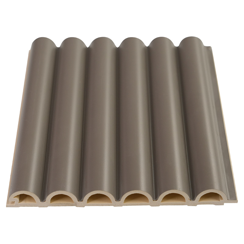 กว้าง 158 มม. หนา 15 มม. ลายไม้ร่อง PVC WPC Wave Panel